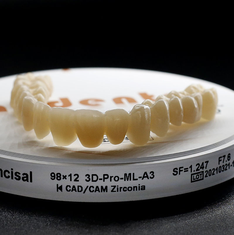 วัสดุฟัน ผลิตภัณฑ์ห้องปฏิบัติการ 3D โปรฟัน Zirconia Block เซรามิก