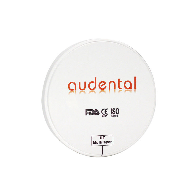 12-25 มิลลิเมตร หนาหลายชั้น Zirconia บล็อก ด้วยความแข็งแรง 600Mpa UT ML Yttria ยืนยัน Zirconia