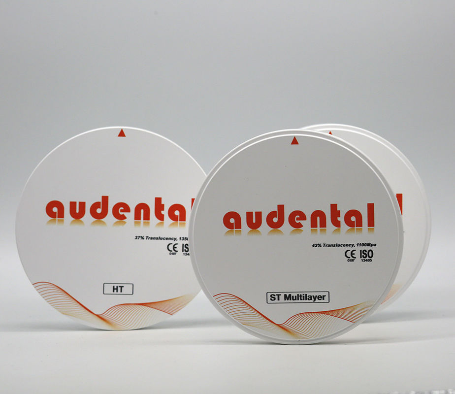 1100Mpa 43% แพร่ใส ST หลายชั้น Zirconia บล็อกสําหรับ veneers เรียบเรียบ Vita 16 สี