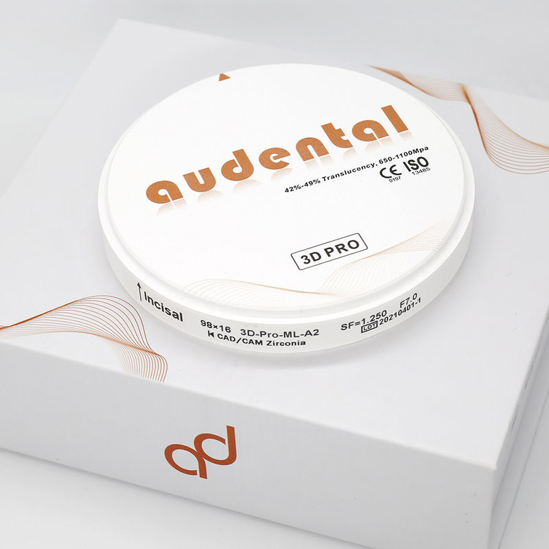 Audental Factory Price ห้องปฏิบัติการฟัน Zirconia Block 98mm สินค้าใช้ฟัน 3D Pro Zirconium Disc