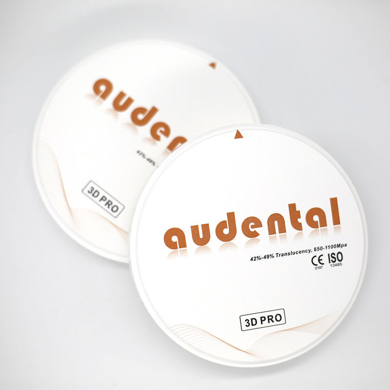 650-1100Mpa ความแข็งแรง Zirconia บล็อค CAD CAM Disc 20 สี สําหรับห้องปฏิบัติการทันต โดย Audental