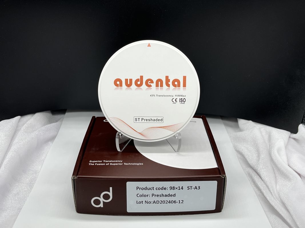 Audental Zirconia Blocks ความหนาแน่นสูง กับ 43% ความโปร่งใส สําหรับการฟื้นฟูที่ดูธรรมชาติ