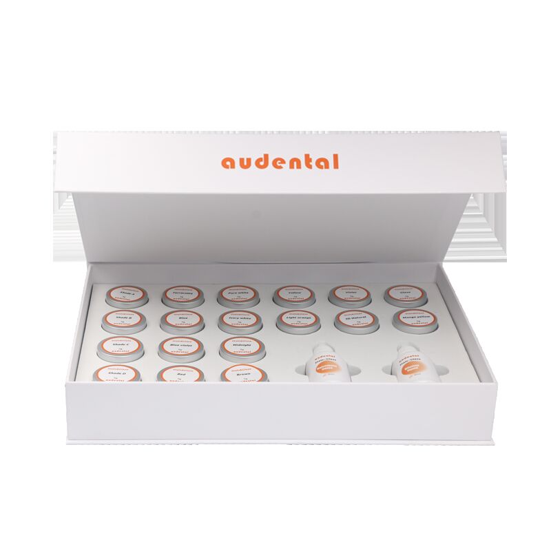 Dental Lab Equipment with stain and glaze paste sets that support workflow and precise esthetic finishing for full contour zirconia