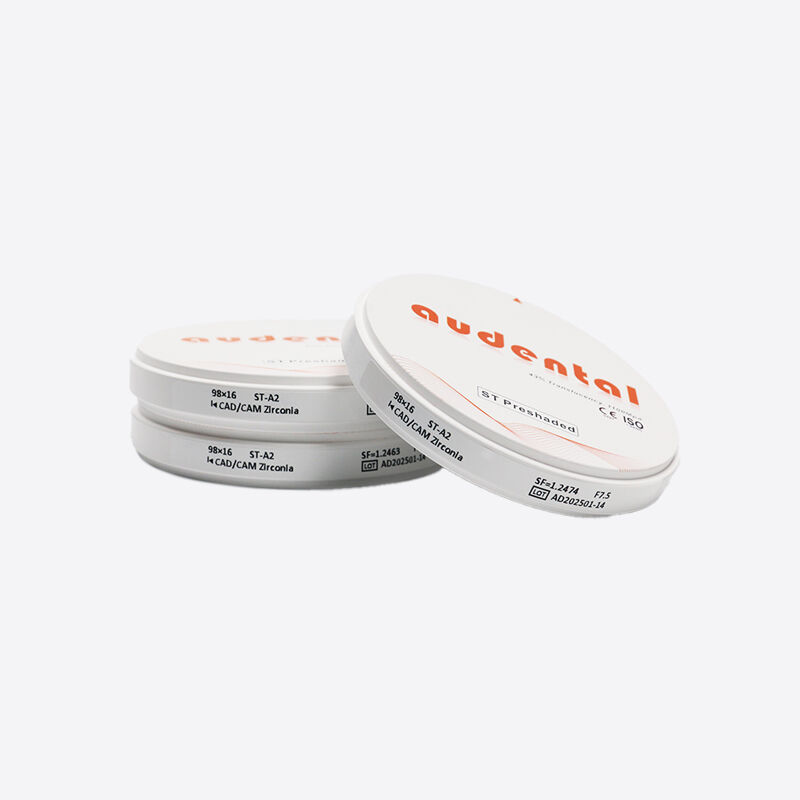 บล็อกเซอร์โคเนียแบบ Pre-Shaded ให้ความแม่นยำของเฉดสีที่เป็นธรรมชาติและความโปร่งแสงสูง เหมาะสำหรับครอบฟัน สะพานฟัน และวีเนียร์