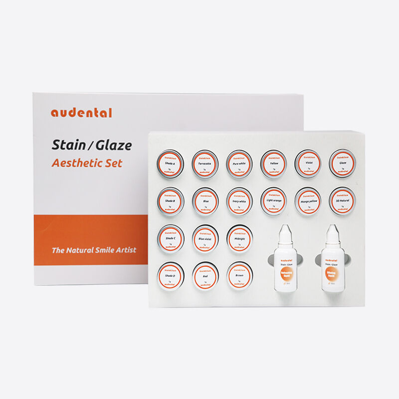 อุปกรณ์ทันตกรรมในห้องปฏิบัติการ พร้อมชุดสีและเคลือบเงาสำเร็จรูป ช่วยให้การใช้งานราบรื่นและการปรับแต่งสีที่ยืดหยุ่น