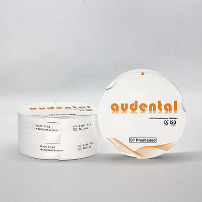 92 มิลลิเมตร Pre-shaded Zirconia บล็อค ด้วย 46% ความโปร่งใสและ Radioactivity ไม่รังสี