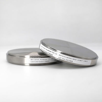 98 มม Gr5 ฟัน Ti ขาด CAD CAM ฟัน Milling ฟัน Titanium ዲስก์สําหรับมงกุฎ