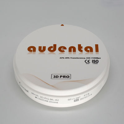 ความหนาแน่นสูง Zirconia Ceramic ความหนาแน่นฟันหลังจากซินเตอร์ 6.0g / cm3 โรคประสาท 0.1Bq / g