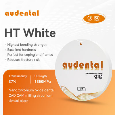 ความแข็งแรงสูงฟัน Zirconia Block Audental HT / DHT ขาว 1350MPa สําหรับฟันเทียมเต็ม