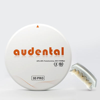 ห้องปฏิบัติการทันตแพทย์ Audental Zirconia Blanks 98mm Zirconia Block สําหรับการแปรรูป CAD / CAM 3D Pro