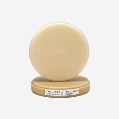 วัสดุการบดห้องปฏิบัติการทันตกรรม สีชมพู-A2 PMMA Block สําหรับฟันเทียมเต็ม 98mm/95mm ขนาดและรูปร่าง